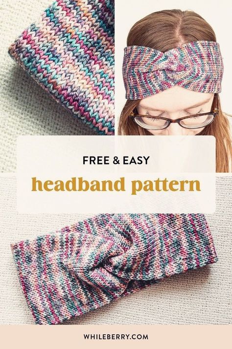 Ear Warmer Knitting Pattern, Crochet Ear Warmer Free Pattern, Earwarmer Knitting Patterns, Headband Knitting Pattern, Crochet Hair Band, Quick Knitting Projects, Knitted Headband Free Pattern, Headband Knitting, Simple Knitting