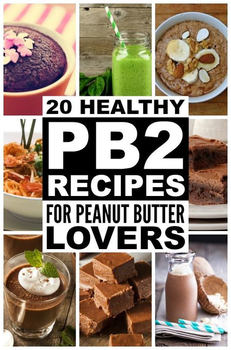 From Skinny Shrimp Pad Thai and a deliciously Healthy Thai Chicken Salad, to Flourless Chocolate Brownies and drool-worthy Peanut Butter Oatmeal Cookies, this collection of healthy PB2 recipes is a peanut butter lover's dream come true! Best Peanut Butter Recipes, Peanut Recipes Snacks, Healthy Thai Chicken, Flourless Chocolate Brownies, Peanut Butter Powder Recipes, Pb2 Recipes, Pb Fit, Shrimp Pad Thai, Weight Watcher Smoothies