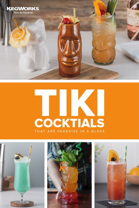 Tiki Glasses Cocktails, Easy Tiki Drinks, Tiki Bar Drinks, Tiki Drinks Cocktails, Publishing Party, Tiki Bar Ideas, Tiki Drinks Recipes, Soggy Dollar Bar, Guinness Cocktail