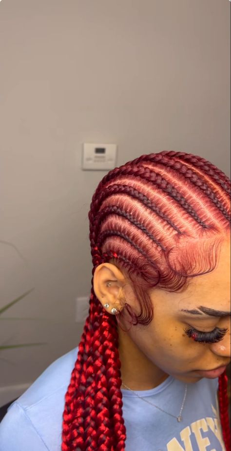 Braided Cornrow Hairstyles, Natural Hair Braids, Pretty Braided Hairstyles, Cornrows Braids, Cornrow Hairstyles, Braid Styles, Lace Front, Lace Wigs, Red Hair