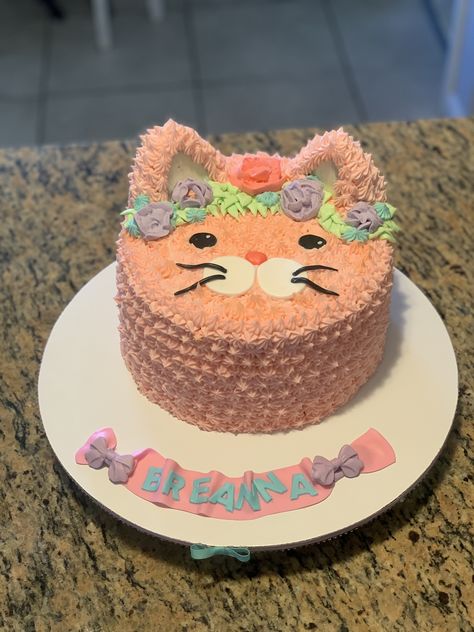 Kitty Cat Cake, Kitten Cake, Birthday Cake For Cat, Cat Themed Birthday Party, Animal Birthday Cakes, 6th Birthday Cakes, Cat Cupcakes, Colorful Hairstyles, Kitten Birthday