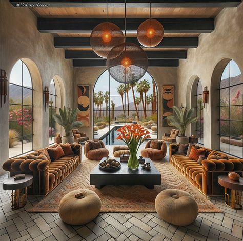 MEXICAN HACIENDA + PALM SPRINGS: My @giLherrera twist of a Modern Mexican Hacienda with a VERY TULUM/Mid-Century Mordern VIBE: Inspired by my hometown of Palm Springs/CoacheLLa Valley . At CoLores Decor Our team is constantly experimenting with textures & “WOW” styles for a UNIQUE statement design for any room…Introducing TOP 🇲🇽 MeXican Artisan Design & CATAPULTING our culture’s Talent through the vision of our founder, GiL Herrera @giLherrera ♥️ . We work with many Hotels, Restaurants, Inter... Mexican Hotel Room, Mexican Resort Decor, Modern Mexican Hacienda, Resort Decor, Mexican Bathroom, Mexican Hacienda, Modern Mexican, Coachella Valley, Artisan Design