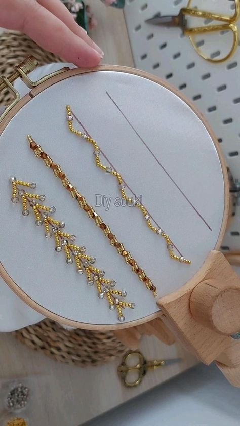 beads embroidery basic stitches for beginners |جديد الملاقية in 2022 | Bead embroidery tutorial, Handmade embroidery designs, Diy embroidery designs Embroidery Basic Stitches, Sulam Manik, Pola Manik, Basic Hand Embroidery Stitches, Simple Hand Embroidery Patterns, Hand Beaded Embroidery, Diy Bead Embroidery, Basic Stitches, Beads Embroidery