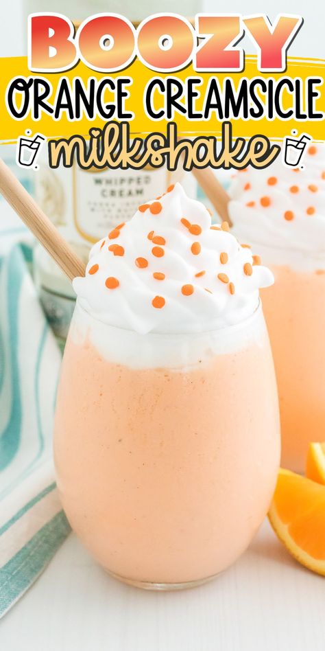 Orange Sherbet Alcohol Drink, Booze Ice Cream Recipe, Orange Creamsicle Mixed Drink, Alcohol Milkshake Recipe, Alcoholic Orange Creamsicle Drink, Dream Cycle Drink, Orange Cream Alcoholic Drinks, Frozen Orange Creamsicle Cocktail, Cream Sickle Drink Alcohol