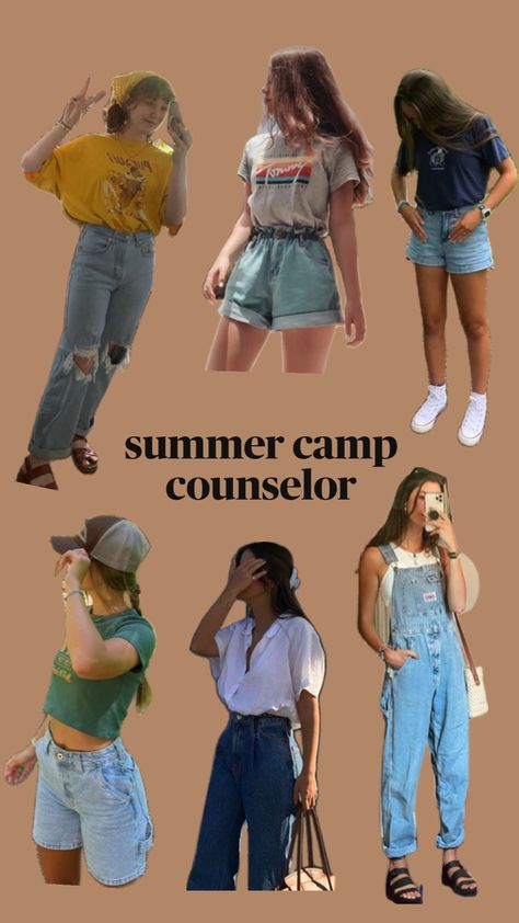 Camp Counselor Outfit Ideas, Summer Camp Style Outfit, Camp Counselor Hair, Cute Camp Counselor Outfits, Youth Camp Outfits, Summer Camp Outfits For Counselors, Cavetown Outfit Ideas, Summer Camp Counselor Outfits, Summerween Outfit