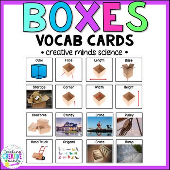 Creative Curriculum Box Study, Box Study Preschool, Box Study Creative Curriculum, Study Vocabulary, New Vocabulary, Rectangular Prism, Triangular Prism, Creative Curriculum, Study Board