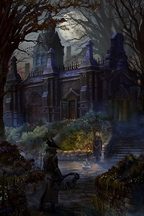 Bloodborne Characters, Bloodborne Concept Art, Sif Dark Souls, Bloodborne Art, Dark Souls 3, Dark Souls Art, Gothic Fantasy Art, Landscape Concept, Fandom Games