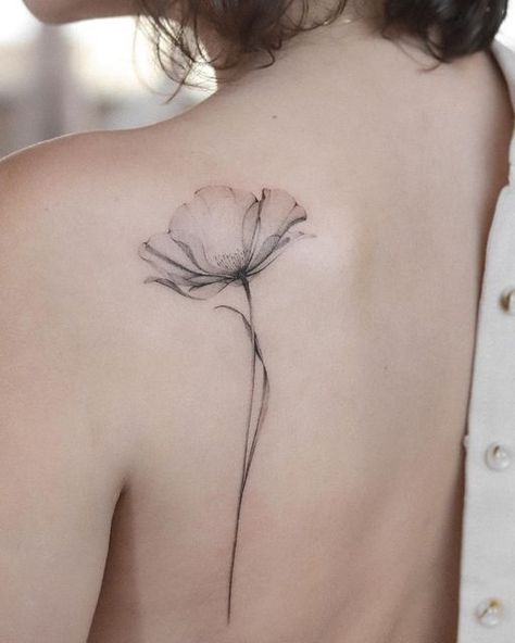 Abstract Flower Tattoos, Aesthetic Tattoo Ideas, Tuesday Post, Spring Nails 2023, 20 Aesthetic, Flower Tattoo Back, Poppies Tattoo, Back Of Shoulder Tattoo, Petite Tattoos