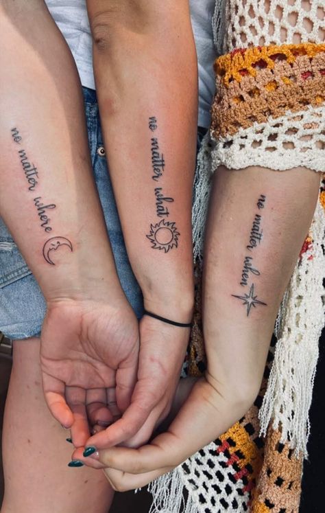 In Memory Best Friend Tattoos, Mom And Two Daughter Tattoos, Matching Friendship Tattoos, Matching Bff Tattoos, Sister Tat, Cousin Tattoos, Maching Tattoos, Ma Tattoo, Friends Tattoo