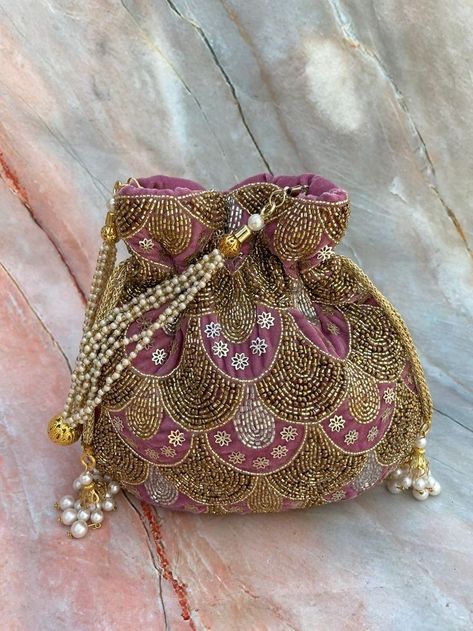 Beautiful Kurti, Unique Pouch, Designer Tassels, Handmade Wedding Gifts, Embroidery Wedding, Potli Bag, Handmade Handbag, Floral Clutches, Handmade Embroidery Designs