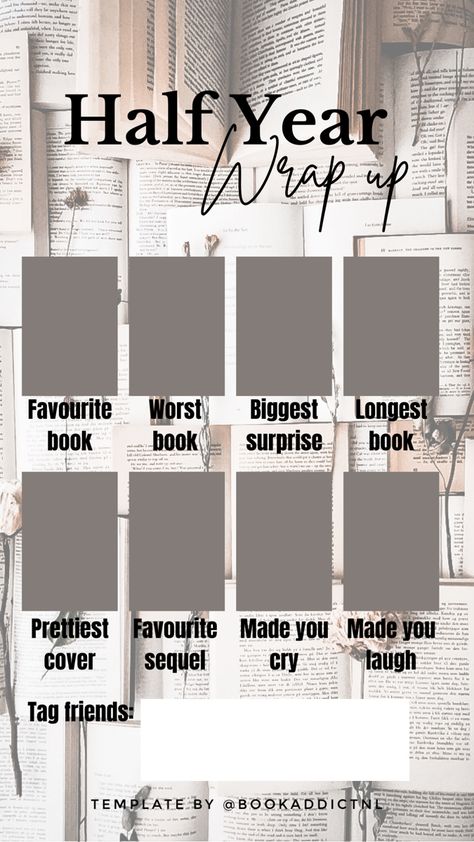 Content For Bookstagram, Books Of The Year Template, Bookstagram Layout Ideas, Bookish Instagram Templates, Bookstagram Background Ideas, Top Reads Of 2023 Template, Bookstagram Content Planner, Bookstagram Prompts, Bookish Template Instagram