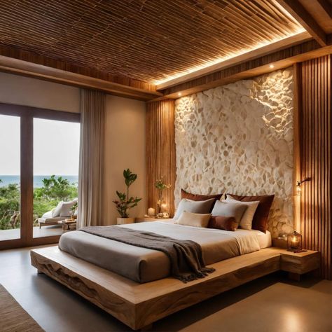 Master Bedrooms Decor Modern Luxury, Balinese Bedroom, Tiny Bedroom Design, Bali Design, Modern Luxury Bedroom, Bedroom Wall Designs, Hidden Rooms, Uk Homes, Hotel Interiors