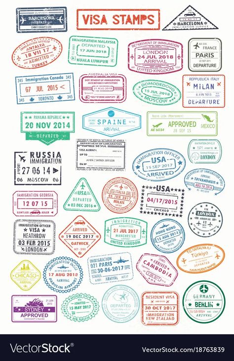 طابع بريدي, Travel Stamp, Passport Stamps, Traveling Abroad, Travel Stickers, Travel And Tourism, Stamp Design, Aesthetic Stickers, Journal Stickers