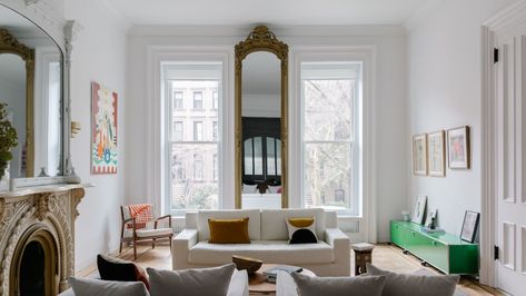 a living room with a fireplace Brownstone Boys, Parlor Floor, Brooklyn Brownstone, Property Design, Interior Renovation, Flipping Houses, Home Upgrades, Historic Home, Historic Homes