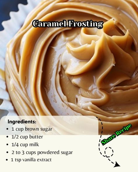 Recipes Trends | Caramel Frosting | Facebook Carmel Icing With Evaporated Milk, Whipped Caramel Frosting, Italian Buttercream Frosting, Homemade Icing, Caramel Buttercream Frosting, Icing Recipes, Caramel Filling, Frosting Recipes Easy, Caramel Icing