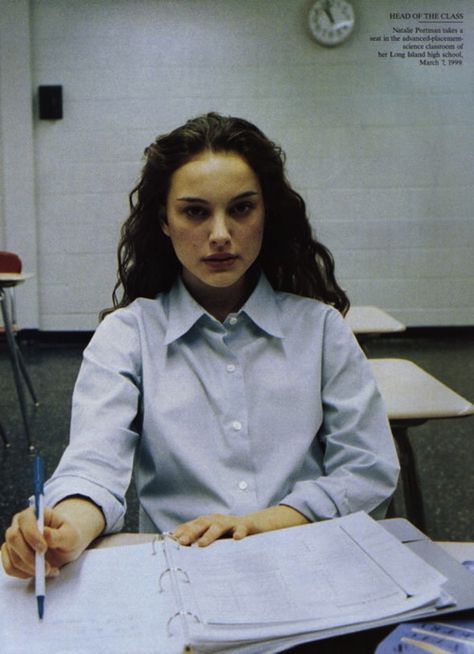 Natalie Portman taking a test in High School (Long Island) Natalie Portman, A Woman