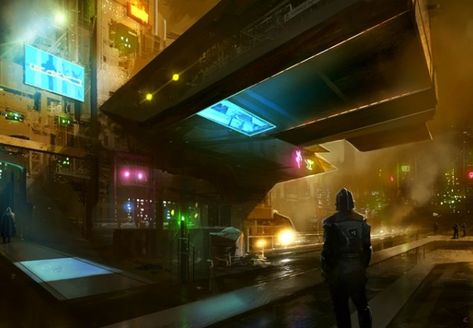 Nar Shaddaa, Scifi Landscape, Landscape Animation, Futuristic Anime, Cyberpunk Inspiration, Landscape Rocks, Retro Scifi, Star Wars Illustration, Edge Of The Empire