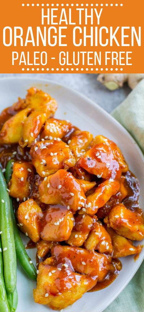 Healthy Orange Chicken Recipe, Chicken Recipe For Dinner, Healthy Orange Chicken, Resep Seafood, Recipe For Dinner, Orange Chicken Recipe, Health Dinner, Orange Chicken, Health Dinner Recipes