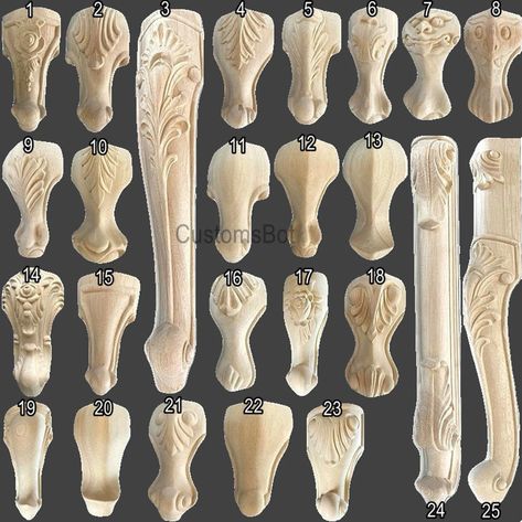 Unpainted Wood Carved Furniture Legs 1pc Cabinet Leg Table - Etsy Furniture Screws, Carved Table, Wood Appliques, Carved Furniture, Strongest Glue, Cabriole Legs, Painting Services, Wood Carved, Furniture Legs