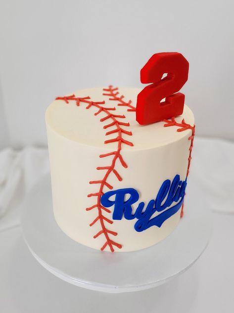 Baseball Fourth Birthday, My Rookie Year First Birthday Cake, Baseball Themed First Birthday Cake, Baseball Birthday Cakes For Boys, Baseball Theme Birthday Cake, 2nd Birthday Baseball Theme, Rookie Year Birthday Cake, Baseball Cakes For Boys Birthdays, Rookie Year Cake