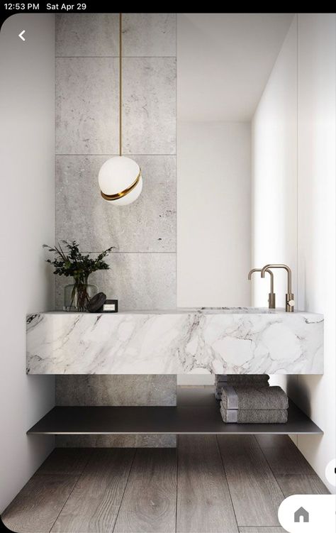 Bad Inspiration, Dekorasi Kamar Tidur, Marble Bathroom, Modern Bathroom Design, Design Living, Bathroom Vanity Lighting, Luxury Bathroom, Bathroom Inspiration, 인테리어 디자인