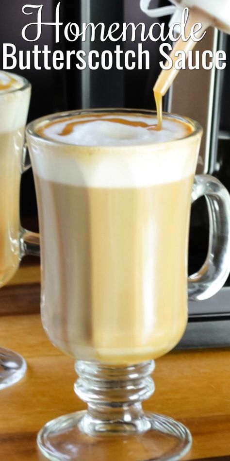 Homemade Ice Coffee Syrup, Butterscotch Creamer Recipe, Butterscotch Coffee Creamer, Butterscotch Syrup For Coffee, Butterscotch Coffee Syrup, Butterscotch Syrup Recipe, Butterscotch Creamer, Coffee Sauce Recipe, Sauce For Coffee