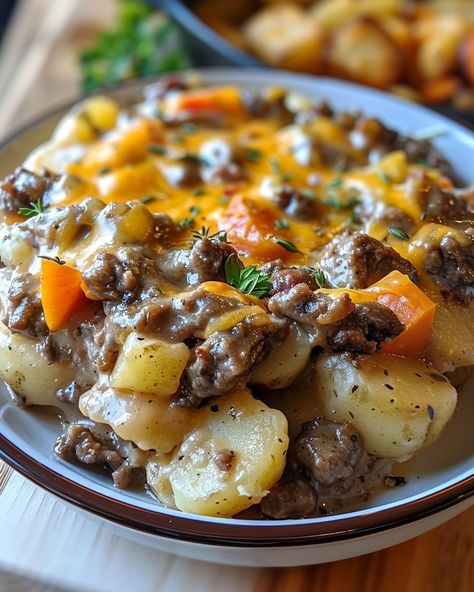 Discover Crockpot Cheesesteak Potato Casserole: an easy recipe that combines savory beef, hearty potatoes for a perfect meal. Family Friendly Crockpot Meals, Quick And Easy Crockpot Recipes, Crockpot Cheesesteak, Beef Dinners, Crockpot Casserole, Vacation Meals, Potatoe Casserole Recipes, Diner Recipes, Beef And Potatoes