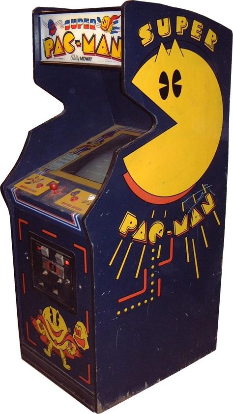 Pac-Man - when it first came out (Patty) Pac Man Arcade Machine, Pac Man Arcade, Pacman Arcade, Pacman Ghost, Arcade Retro, Retro Arcade Games, Arcade Game Machines, Retro Gaming Art, Arcade Game Room