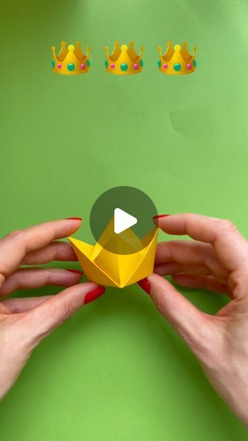 Origami Crown Step By Step, How To Make A Hat Out Of Paper, Oragami Ideas Cute Easy For Kids, Diy Crown Paper, How To Make A Paper Crown, Paper Crowns For Kids, Paper Crown Tutorial, Origami Crown, Flower Craft Ideas