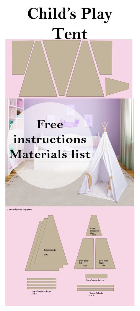 childs Teepee free instructions | Charmed By Ashley Teepee Tutorial, Diy Kids Teepee, Fabric Teepee, Teepee Pattern, Diy Teepee Tent, Diy Kids Tent, Diy Teepee, Hostess Cupcakes, Diy Tent