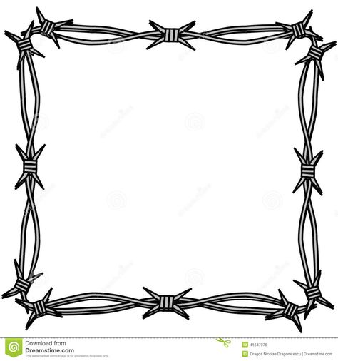 Barbed Wire Simple Frame - Download From Over 59 Million High Quality Stock Photos, Images, Vectors. Sign up for FREE today. Image: 41647376 Barbed Wire Border, Border Illustration, Barbed Wire Art, Frame Download, Bg Design, Cartoon Character Tattoos, Simple Frame, Easy Frame, Album Art Design