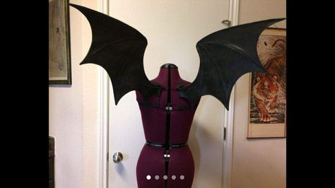 I decided im going to write a tutorial on how to create a large set of wings for cheap. Im doing a ... Harpy Wings, Bat Wings Diy, Bat Wings Costume, Wings Diy, Halloween Wings, Demon Costume, Dragon Wedding, Demon Wings, Diy Wings