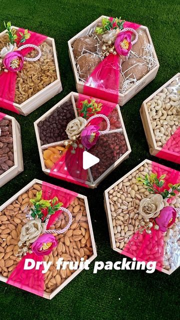 Glam Shack on Instagram: "Dry fruit packings !! Get ur packings customised as per choice and budget! Dm for details or connect on 9554417777   #packings #weddingpackings #trousseaupacking #dryfruitpacking #dryfruits #designerpacking #glamshackpackers #glamshackpackerslucknow #lucknow" Dry Fruits Packing Ideas Gift, Dry Fruits Packing, Trousseau Packing, Gifts Wrapping, Dry Fruit, Gifts Wrapping Diy, Dry Fruits, April 21, Dried Fruit