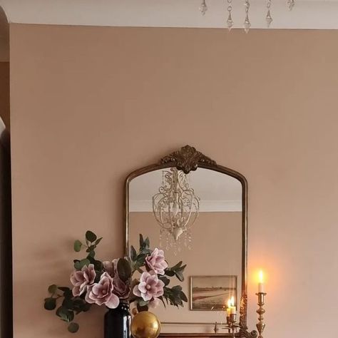 Farrow Ball Setting Plaster, Bedroom Colour Ideas, Plaster Wallpaper, Brass Beds, Setting Plaster, Copper Bedroom, Pink Bedroom Walls, Black Bed Frame, Black Fireplace