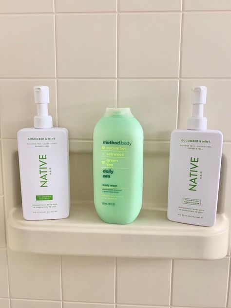 Native Skincare Aesthetic, Native Products Aesthetic, Native Brand Products, Native Shampoo And Conditioner Aesthetic, Native Body Care, Method Bodywash, Native Body Wash Aesthetic, Native Conditioner, Aesthetic Shampoo And Conditioner