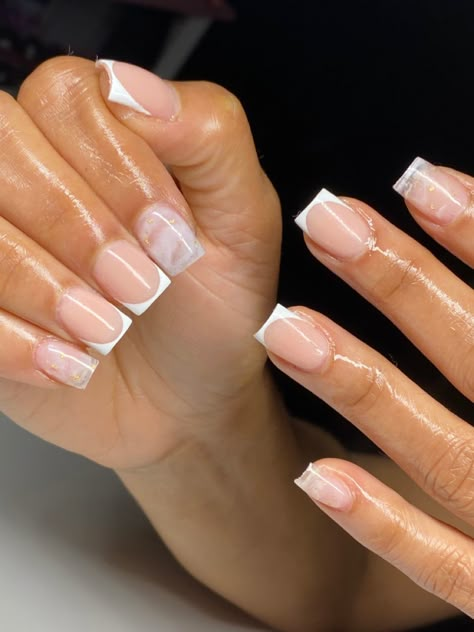 Cute Graduation Nails Short, Sixth Form Nails, Graduation Nail Set, Cute Back To School Nails For 6th Graders, Short Square Acrylic Nails French Tips With Design, Short Nail Ideas Black Women, Short Bday Nails, Nails For 13 Yrs Old, Short Square Acrylic Nails French Tips