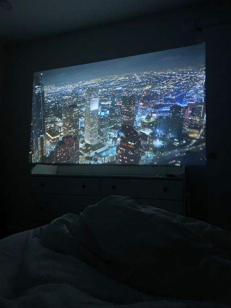 Projector movie nights > Projecter Room Idea, Movie Projector Aesthetic, Movie Projector Room, Projector In Bedroom Aesthetic, Movie Night Projector, Projector Movie Night, Projector Aesthetic, Bedroom Projector, Projector Room