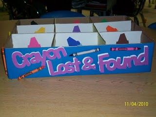 MUST make one of these crayon lost and found boxes! Clean Classroom, Teachers Corner, Organization And Management, School Related, Teacher Organization, Classroom Fun, Classroom Design, Beginning Of School, Classroom Inspiration