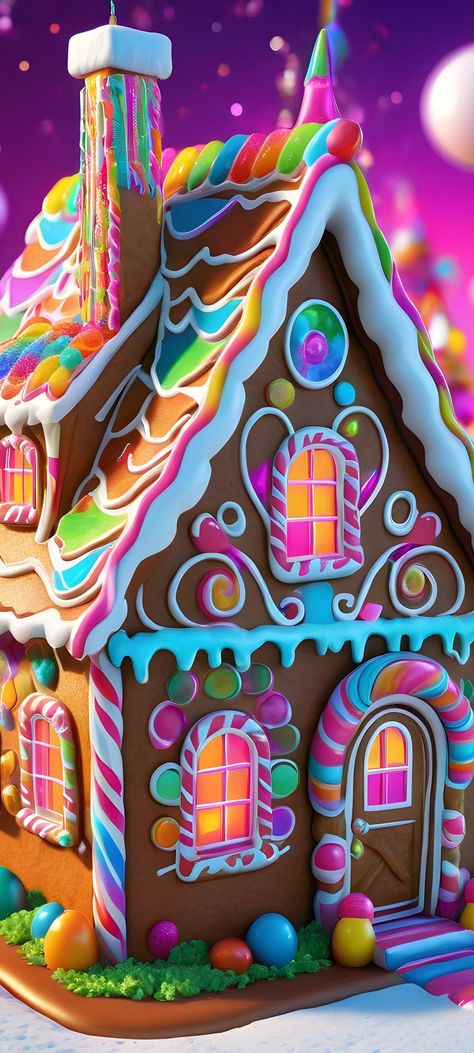 Pink Gingerbread House Wallpaper, Gingerbread House Wallpaper, Gingerbread Wallpaper, Kindle Background, Christmas Bg, Christmas Screen Savers, Creative Wallpapers, House Wallpaper, Christmas Pics