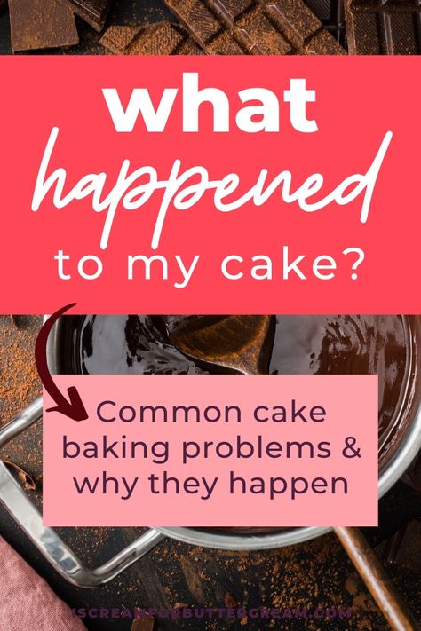 cake batter with text overlay Why Is My Cake Dense, Cake Problem, How To Get Tall, Bad Cakes, Buckeyes Recipe, Cake Fails, Inside Cake, Slice Of Cake, Tall Cakes