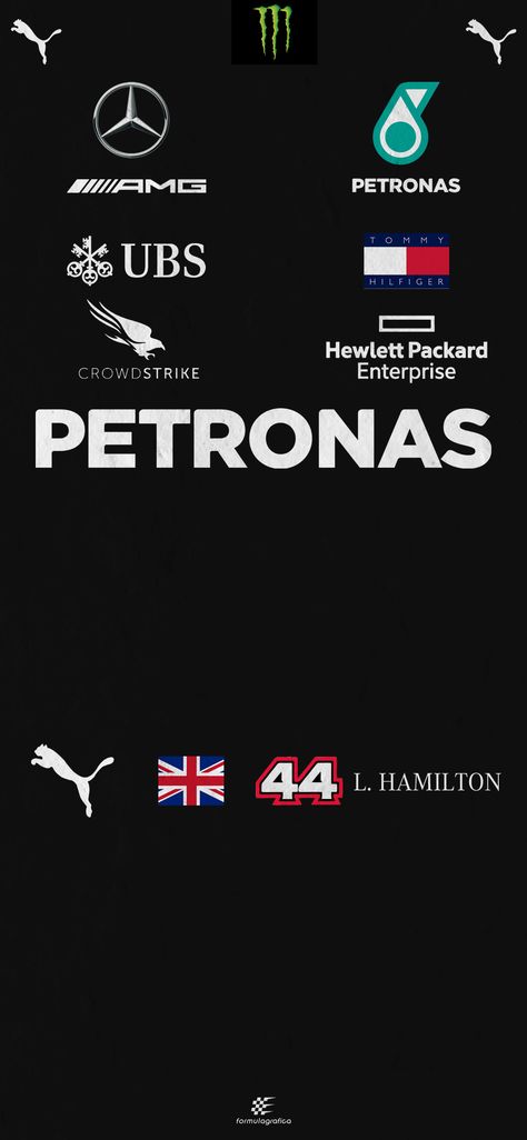 Lewis Hamilton team suit - Mercedes AMG Petronas Formula One Team (Black version) Just as the color of the W11 livery changes,  the racing suits of Bottas and Hamilton change too, from silver to... Car Bmw Wallpaper, Lewis Hamilton Logo, Mercedes Petronas, F1 Hamilton, Amg Logo, Wallpaper Carros, F1 Mercedes, Mercedes Lewis, Mercedes Benz Wallpaper