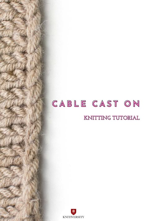 Cable Cast On Method, Braided Cast On Knitting, Cast On Methods Knitting, Knit Cast On Methods, Cast On Knitting Methods, Knitting Cast On Methods, Cable Cast On Knitting, Knit Stitch Patterns Cables, Knitting For Dummies