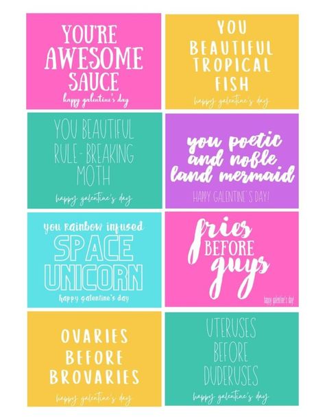 Free Printable Gift Tags for Galentines Day! Grab these cute valentines to celebrate your favorite gal pals. These gift tags include my favorite Leslie Knope quotes. So fun to celebrate mom friends, gal pals, best friends, sisters! #valentinescards #galentinesday Leslie Knope Quotes, Uteruses Before Duderuses, Beautiful Tropical Fish, Happy Galentines Day, Unique Quote, Free Printable Gifts, Leslie Knope, Parks And Rec, Mom Friends