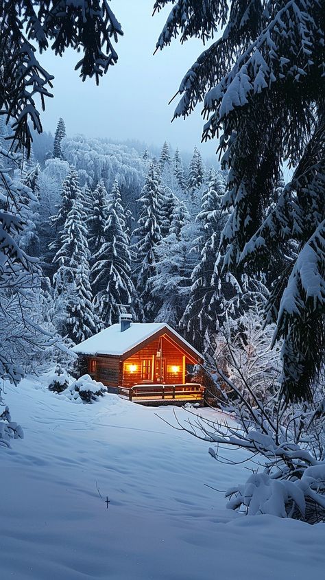 Cozy winter #getaway: A warm, glowing cabin sits nestled among snow-laden #trees in a serene, frosty winter #wonderland. #nature #hygge #photography #creative ⬇️ Download and 📝 Prompt 👉 https://stockcake.com/i/cozy-winter-cabin_1131595_480157 Snowed In Cabin, Winter Cottage Aesthetic, Winter Cabin Aesthetic, Snowy Cabin In The Woods, Hygge Photography, Cozy Winter Cabin, Scandinavian Winter, Urban Dog, Snowed In