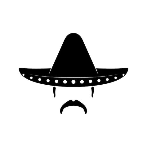 Sombrero Tattoo, Mexican Mustache, Cowboy Hat Drawing, Texas Steak, Mustache Tattoo, Mexican Man, Mexican Men, Mexican Hat, Steak House