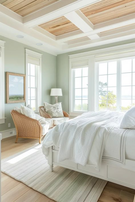 Light Green Bedroom Walls, White And Sage Green Bedroom, Sage Green Bedroom Ideas, Light Green Bedrooms, Green And White Bedroom, Sage Bedroom, All Shall Be Well, Green Bedroom Walls, Green Bedroom Ideas