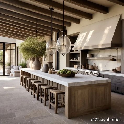 Fantasy Kitchen, Outdated Kitchen, Kitchen Decorations, Dream Kitchens Design, Modern Kitchen Design Luxury 2020, Rustic Modern Kitchen, Barn Style House, Mediterranean Home, Hus Inspiration