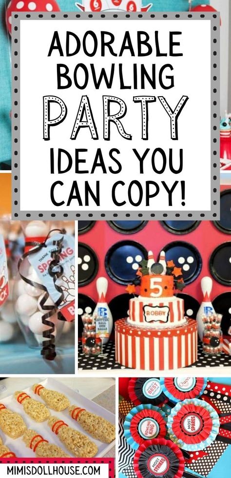 Ideas for a Bowling party your Tween or Teen will love! Get ready for a great time with some fun and playful bowling party ideas. Bowling is a great focus for a tween or teen party and can easily be styled to be "cool"! There are so many fun ways to turn a simple bowling alley birthday bash into an EPIC party. Ready to roll a strike? #bowling #partyideas #tween #teen #birthday Bowling Party Theme Ideas, Bowling Party Desserts, Bowling Party Snacks, 60th Birthday Bowling Party, Bowling Party Ideas For Adults, Bowling Party Food, Bowling Banquet Ideas, Retro Bowling Party, Bowling Baby Shower Ideas