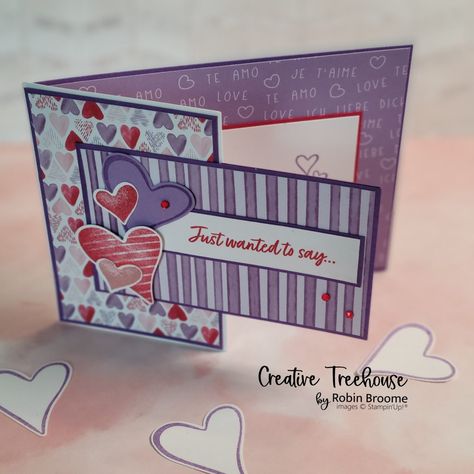 Stampin Up Valentine Cards, Valentines Day Cards Handmade, Country Bouquet, Valentine Love Cards, Fancy Fold Card Tutorials, Card Creative, Card Making Ideas, Valentine Cards Handmade, Country Floral