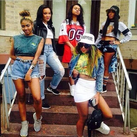 Dope chicks 90s Birthday, Squad Outfits, Go Best Friend, 90s Hip Hop Fashion, Girl Friendship, 90s Theme, 90s Fashion Outfits, Bff Goals